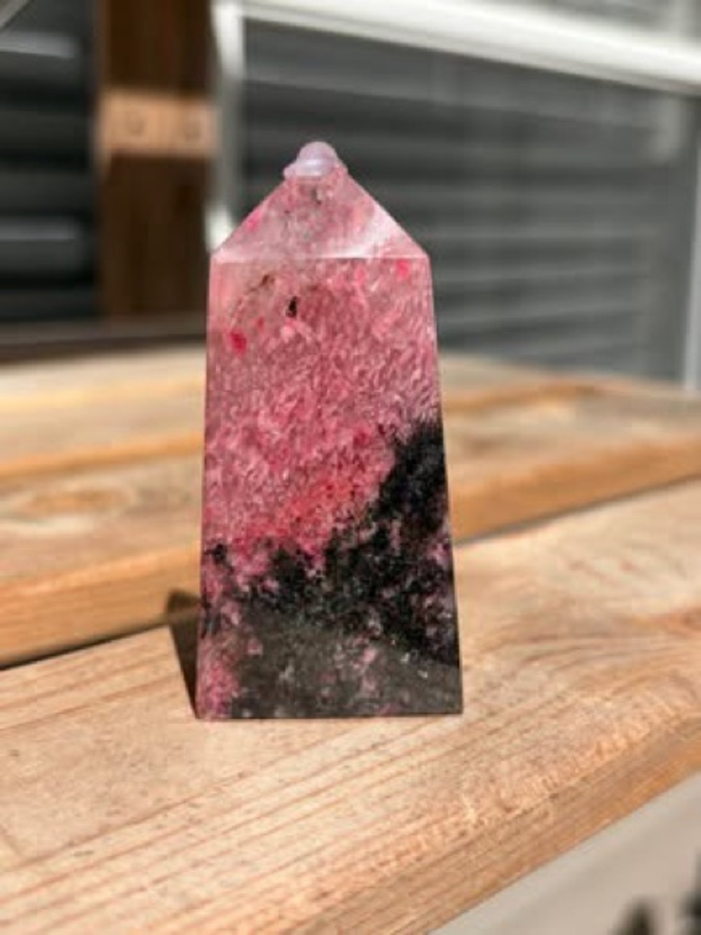 Pink and Black Rhodonite Tower